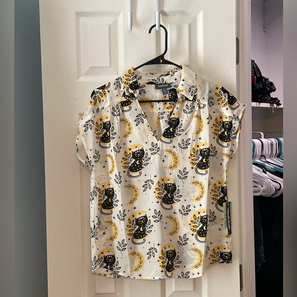 ModCloth Moon Cat Blouse